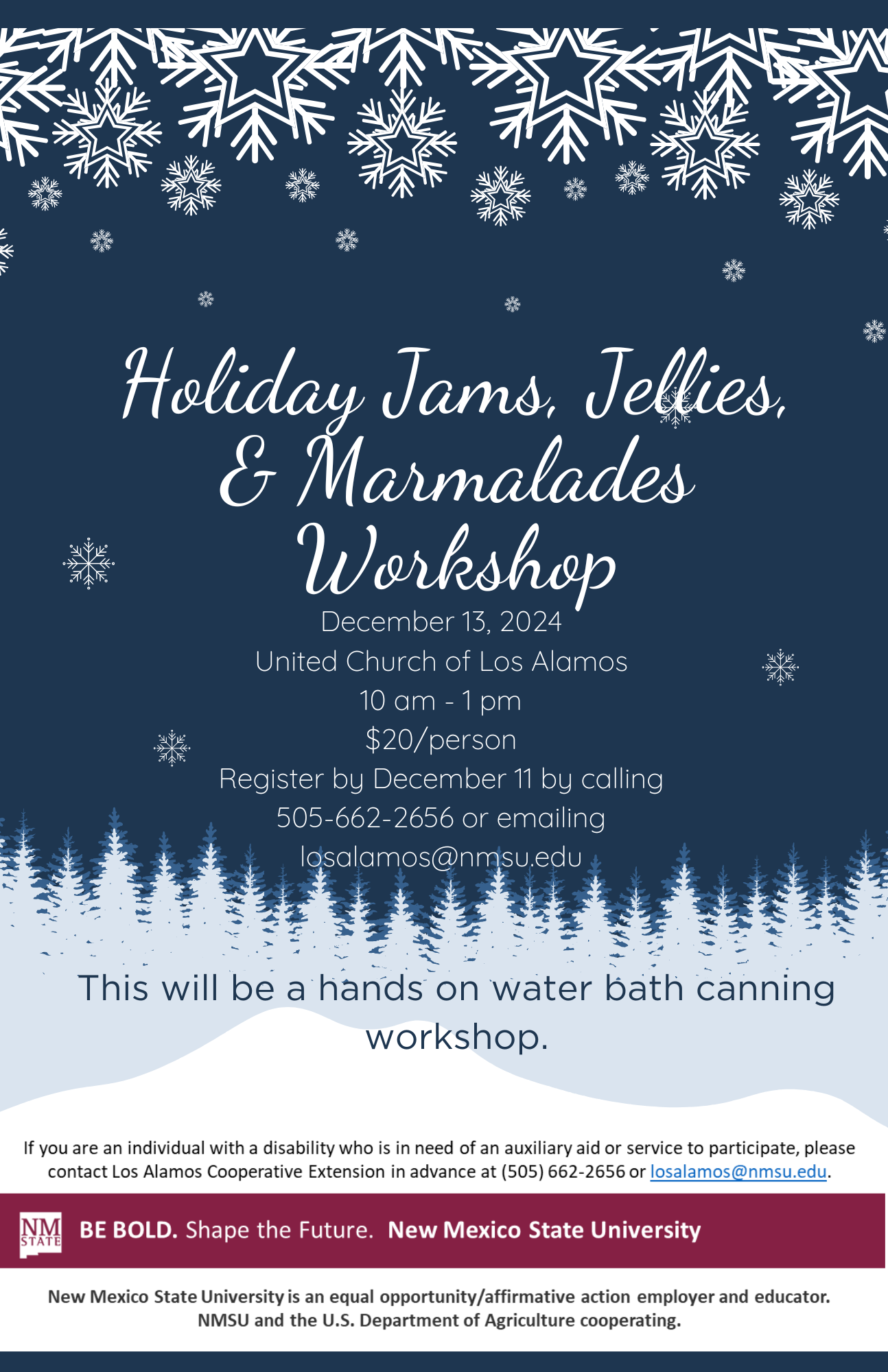 Holiday Jams, Jellies, & Marmalades Workshop Flyer