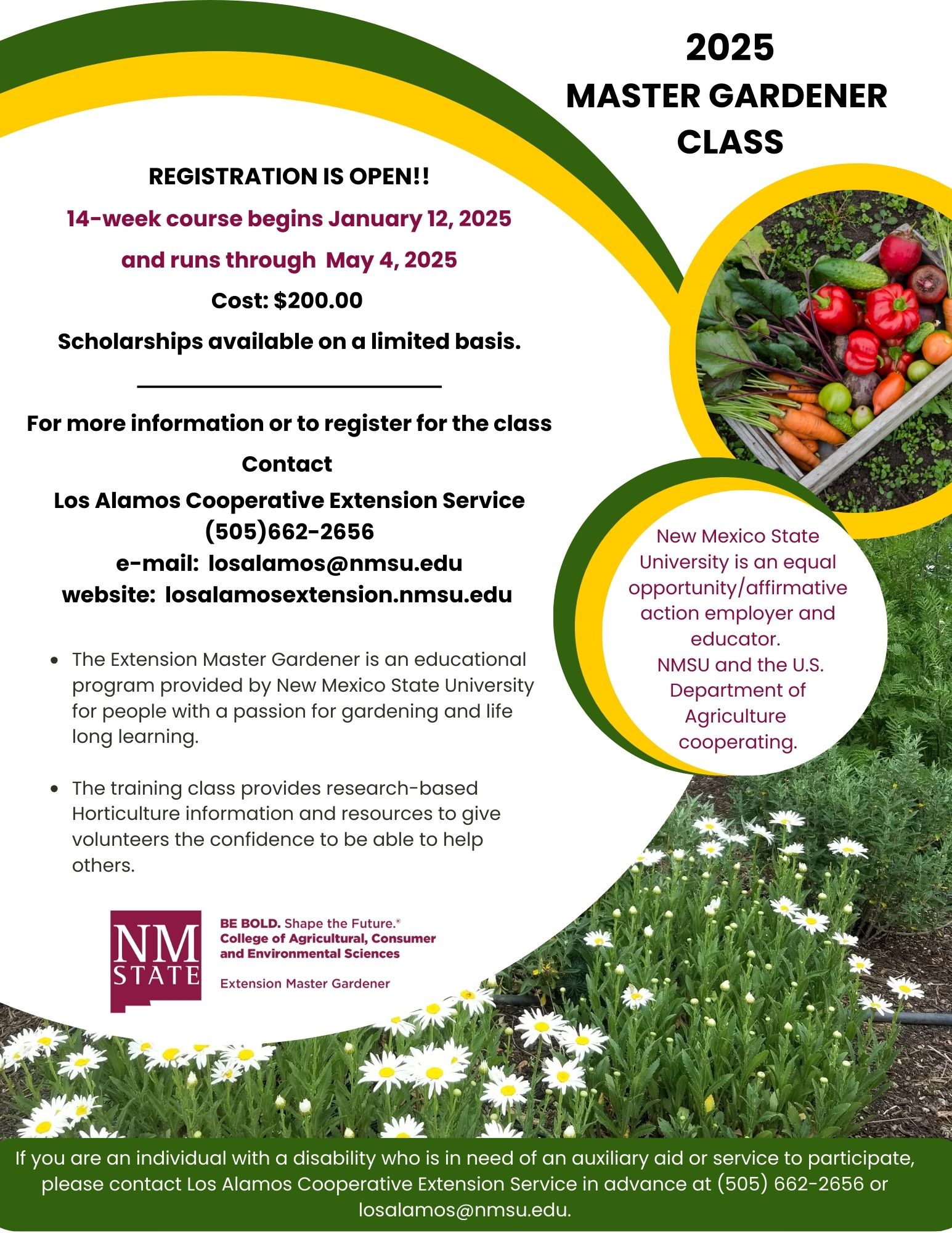 Master Gardener Course Workshop Flyer