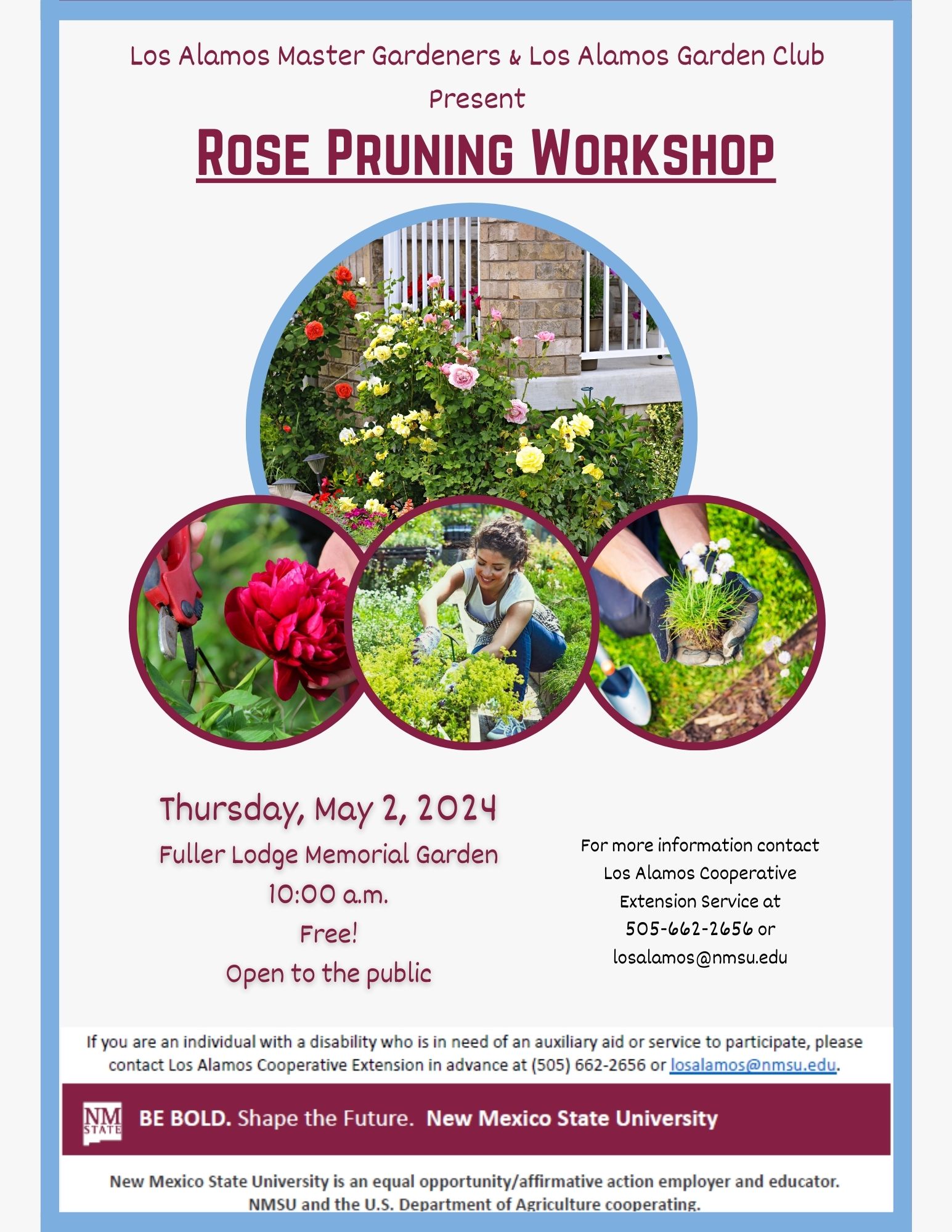 Rose Pruning Workshop Flyer